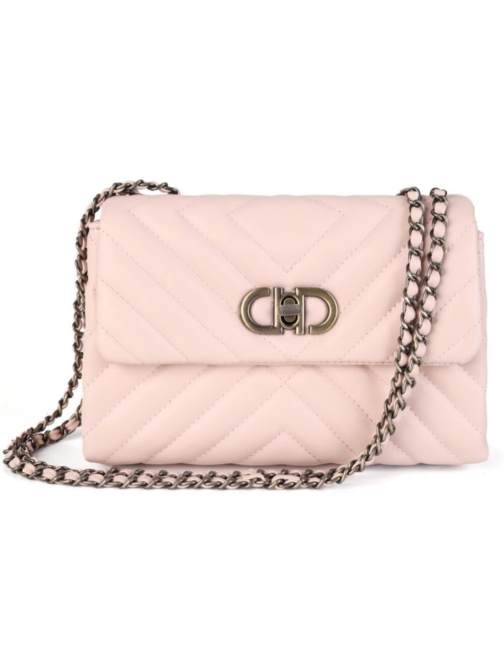 Women's Pink Vegan Leather Convertible iPad Mini Purse Crossbody Shoulder Bag